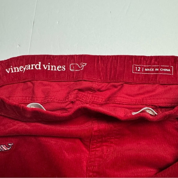 Vineyard Vines Embroidered Whale Velveteen Stretch Leggings In Red Size: 12 - Picture 3 of 6